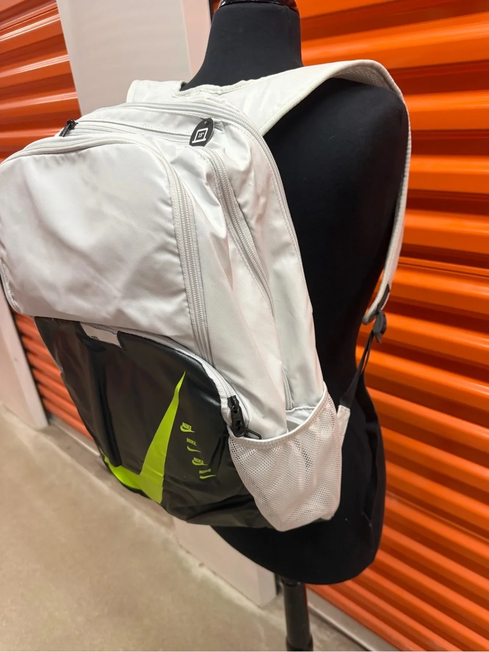 NWT Nike Men’s White and Black Backpack with Lime Swoosh